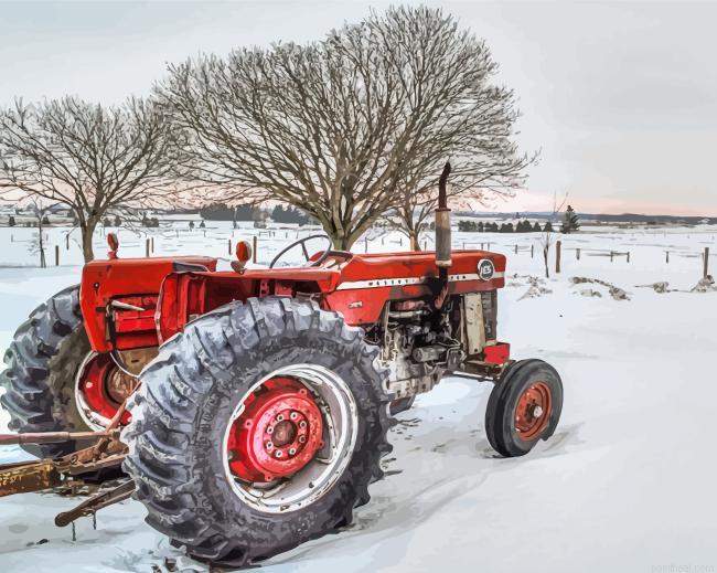 Ferguson tractor in snow painting by numbers.jpeg