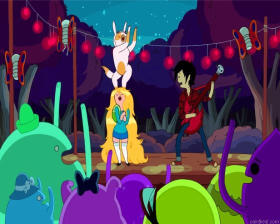 Fionna and cake with marshall lee singing painting by numbers.jpeg
