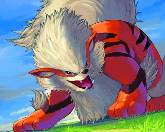 Fire pokemon arcanine painting by numbers.jpeg