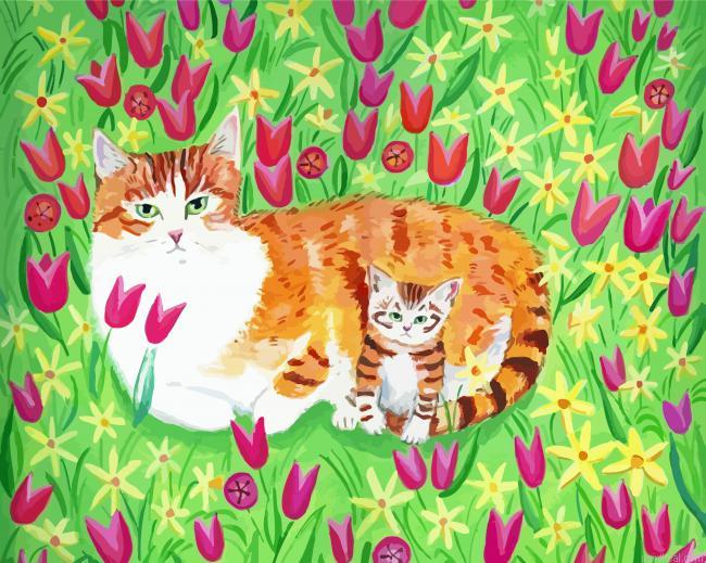 Flowers and cat in garden painting by numbers.jpeg