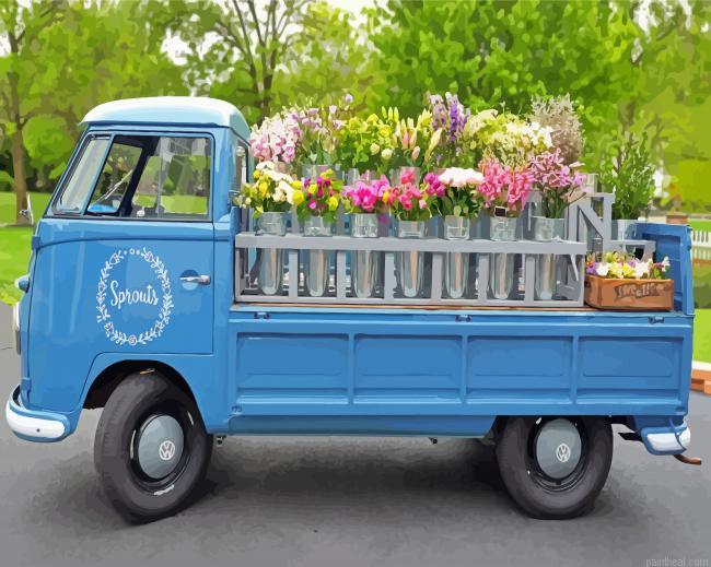 Flowers in blue vintage truck painting by numbers.jpeg