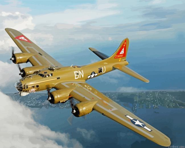 Flying b 17 airplane painting by numbers.jpeg