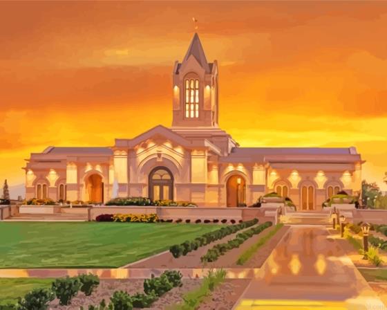 Fort collins colorado temple sunset painting by numbers.jpeg