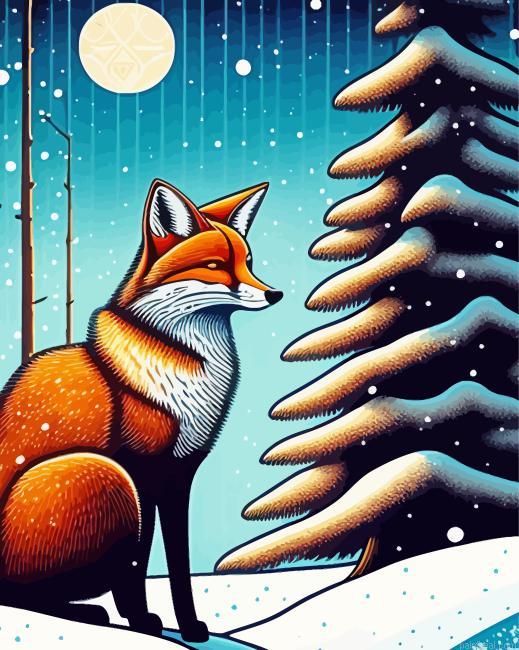 Fox and snow painting by numbers.jpeg