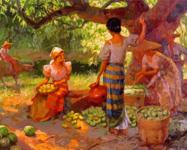 Fruit pickers harvesting under the mango tree by fernando amorsolo painting by numbers.jpeg