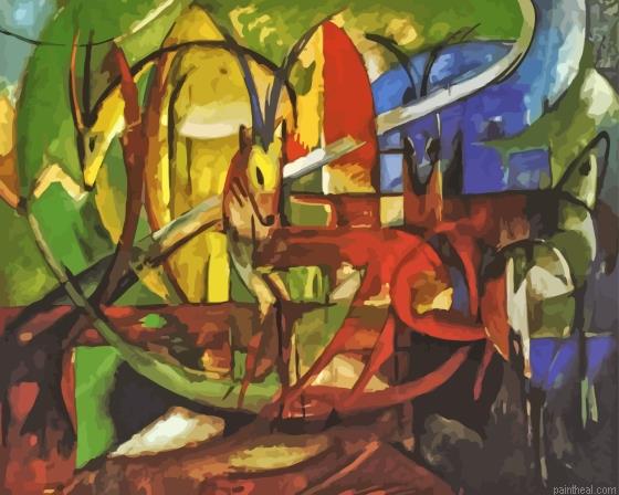 Gazelles by franz marc painting by numbers.jpeg