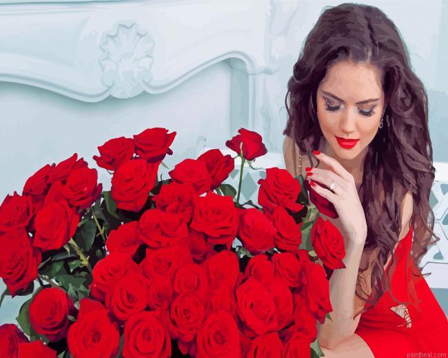 Girl and red roses painting by numbers.jpeg