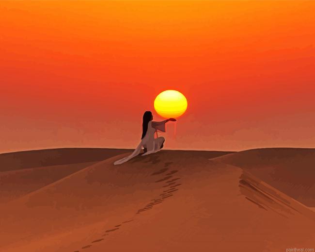 Girl on sand dunes holding sun painting by numbers.jpeg