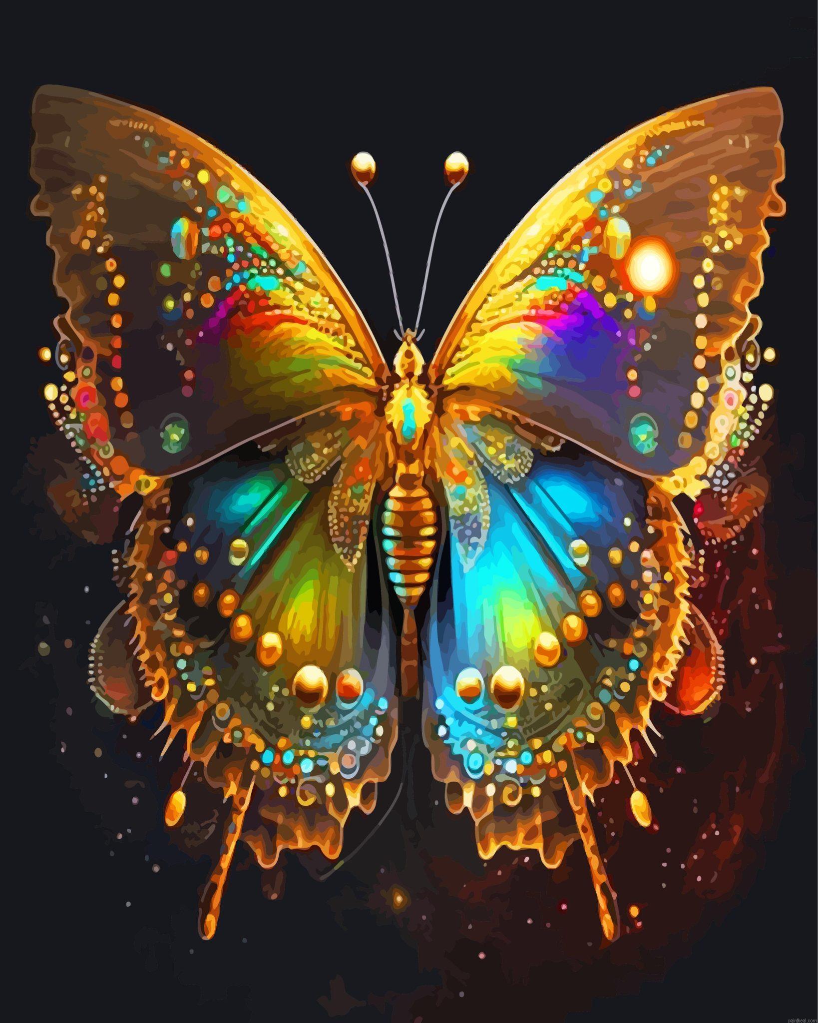 Golden butterfly painting by numbers.jpeg