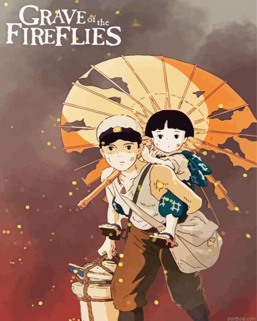 Grave of the fireflies painting by numbers.jpeg