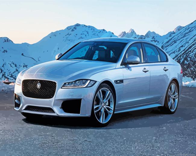 Grey jaguar xf car painting by numbers.jpeg