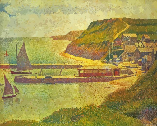 Harbour at port en bessin at high tide by georges seurat painting by numbers.jpeg
