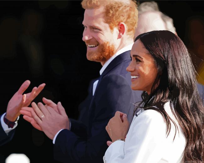 Harry and meghan markle side profile painting by numbers.jpeg