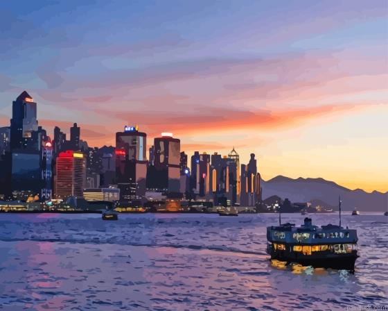 Hong kong sunset ferry painting by numbers.jpeg