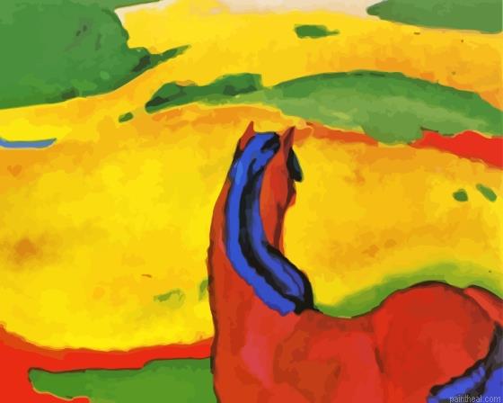 Horse in a landscape by franz marc painting by numbers.jpeg