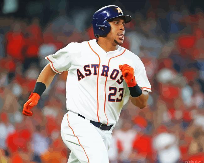 Houston astros michael brantley baseball left fielder player painting by numbers.jpeg