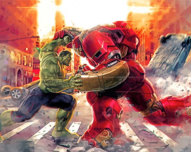 Hulk and iron man marvel heroes painting by numbers.jpeg