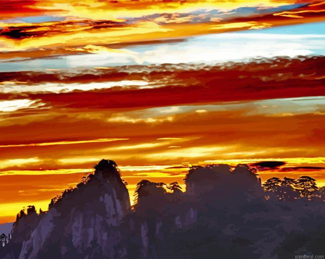 Hungshan yellow mountain china sunrise painting by numbers.jpeg