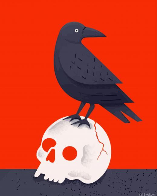 Illustration crow and skull painting by numbers.jpeg