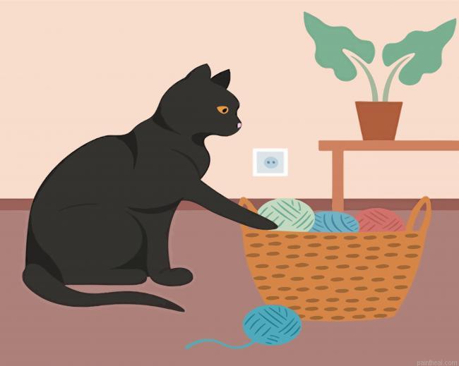 Illustration kitten with yarn balls painting by numbers.jpeg