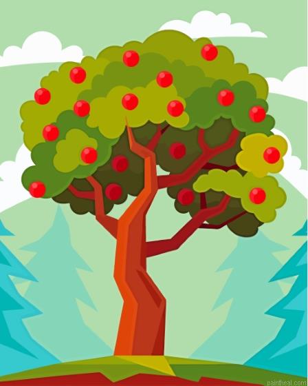 Illustration peach tree painting by numbers.jpeg