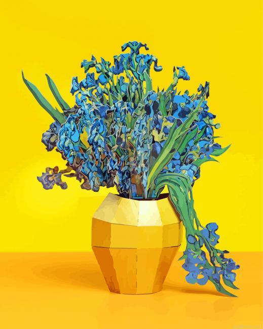 Irises bouquet in yellow vase painting by numbers.jpeg