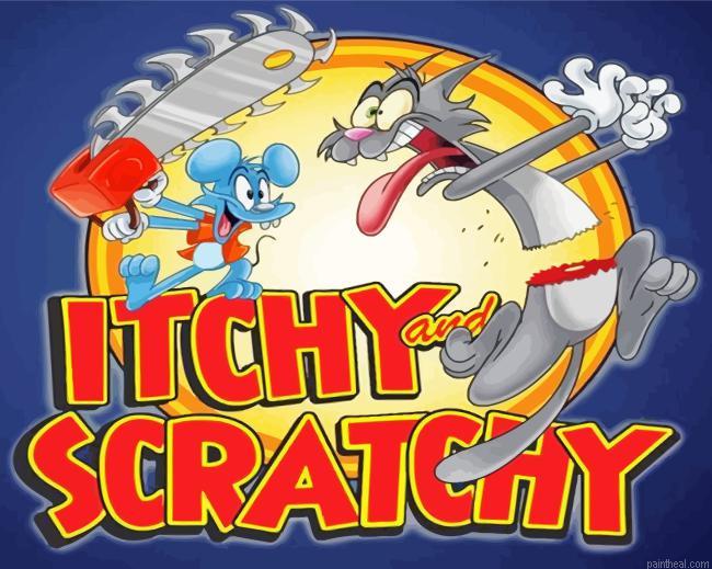 Itchy and scratchy animated show painting by numbers.jpeg