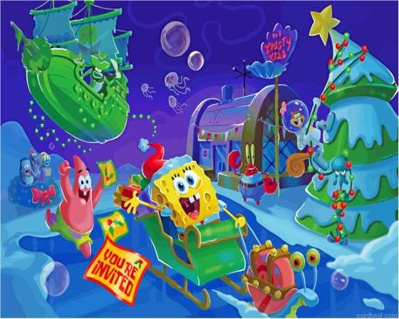 Its a spongebob christmas animation painting by numbers.jpeg