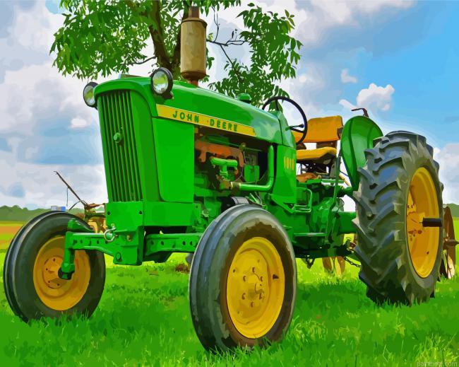 John deere tractor on grass painting by numbers.jpeg