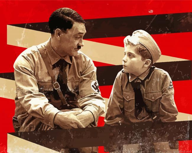 Jojo rabbit adolf hitler and jojo painting by numbers.jpeg