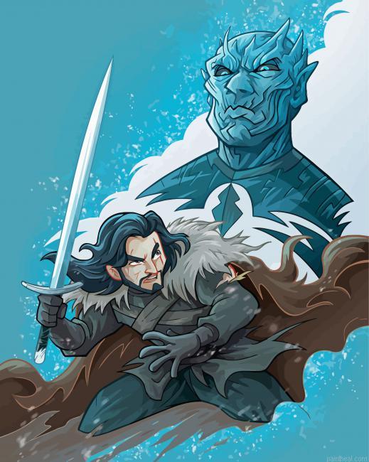 Jon snow and night king art painting by numbers.jpeg