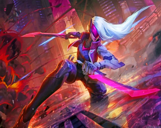 Katarina league of legends painting by numbers.jpeg