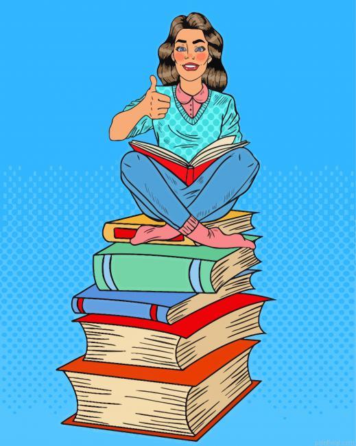 Lady reading a book pop art painting by numbers.jpeg