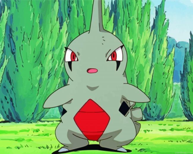 Larvitar pokemon anime painting by numbers.jpeg