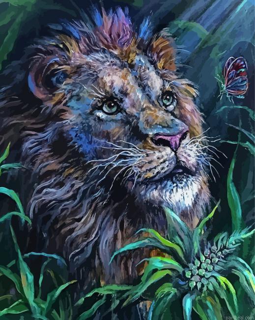 Lion with butterfly painting by numbers.jpeg