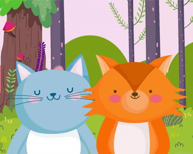Little cat and fox painting by numbers.jpeg