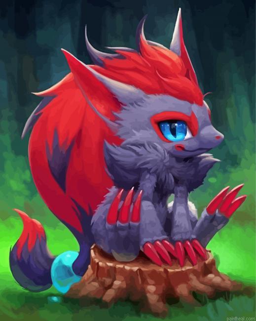 Little zoroark pokemon painting by numbers.jpeg