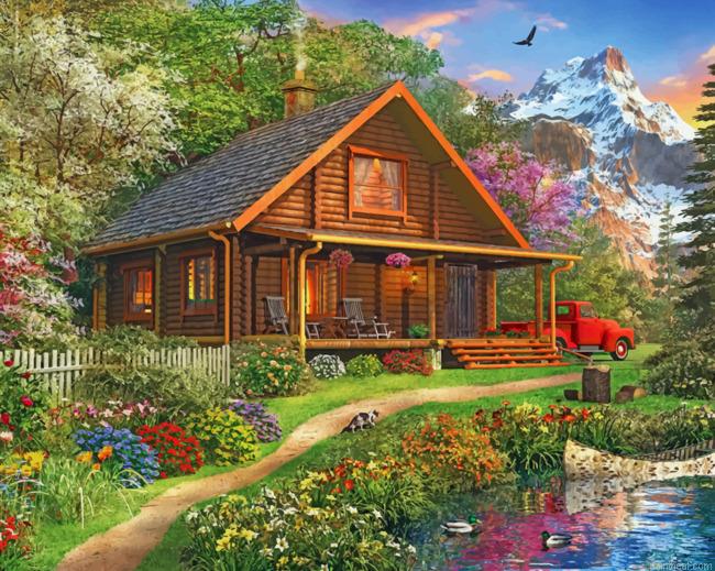 Log cabin in forest painting by numbers.jpeg