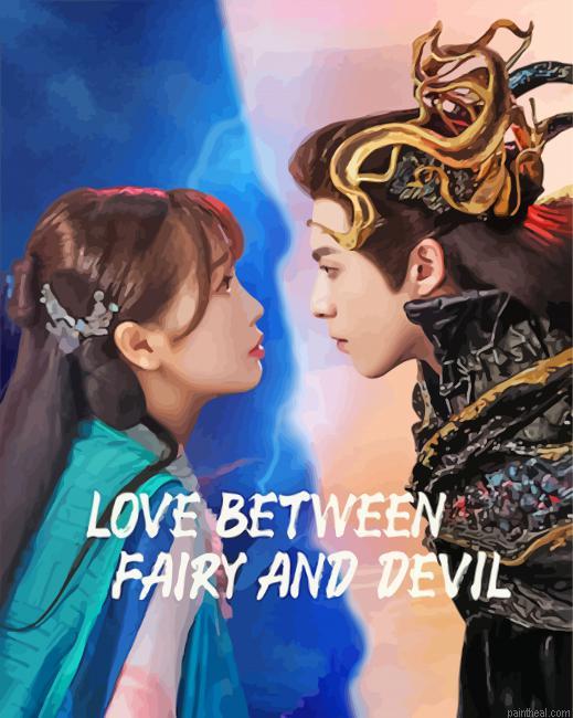 Love between fairy and devil poster painting by numbers.jpeg