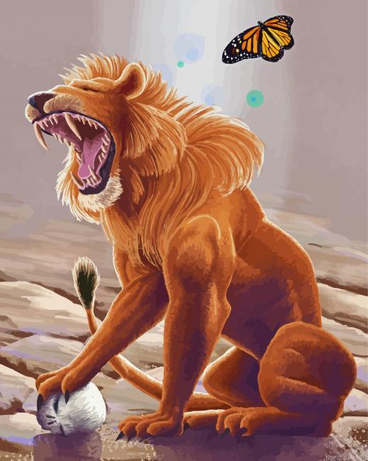 Mad lion with butterfly painting by numbers.jpeg