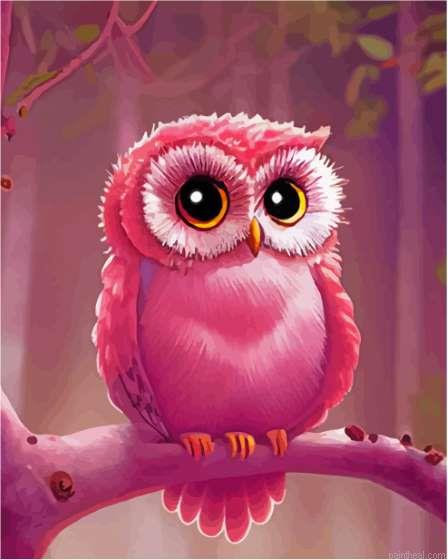 Magical pink owl painting by numbers.jpeg
