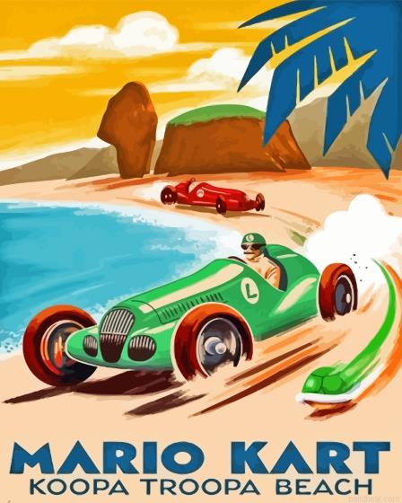 Mario kart vintage poster painting by numbers.jpeg