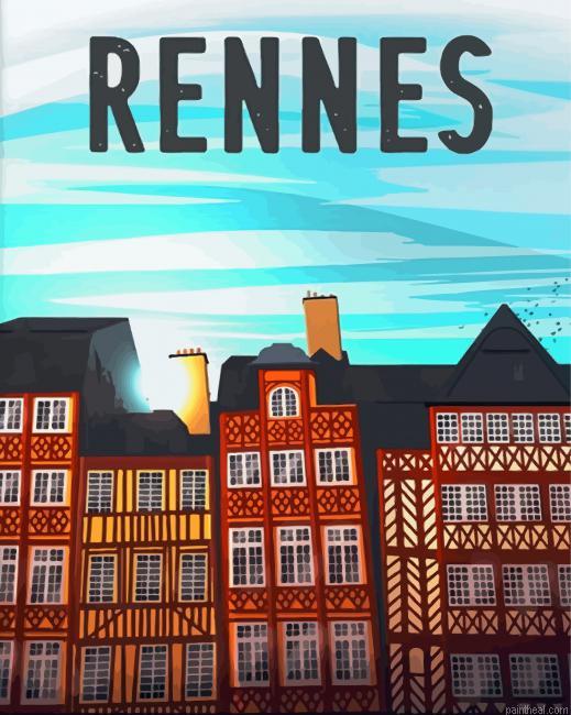 Medieval houses rennes france poster painting by numbers.jpeg