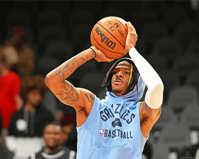 Memphis grizzlies ja morant painting by numbers.jpeg