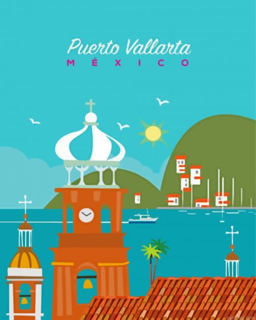 Mexico puerto vallarta poster painting by numbers.jpeg