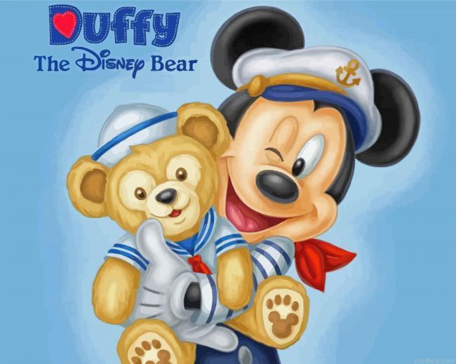 Mickey mouse and bear cartoon painting by numbers.jpeg