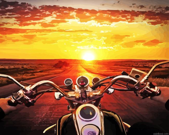 Motorcycle drive at sunset painting by numbers.jpeg