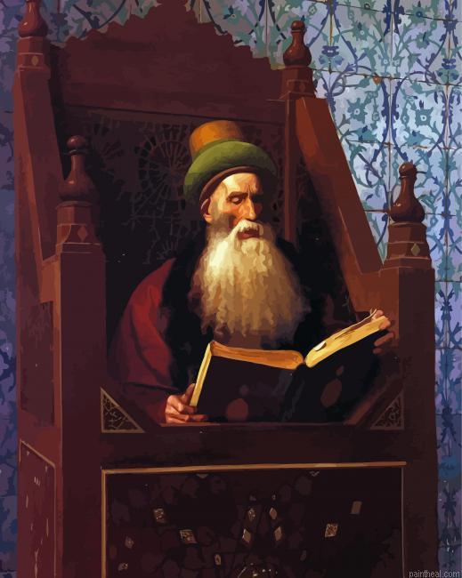 Mufti reading in his prayer gerome painting by numbers.jpeg