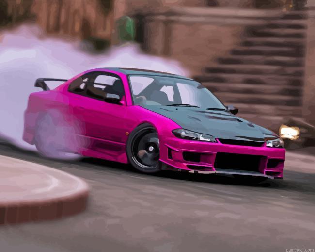 Nissan s15 pink car painting by numbers.jpeg