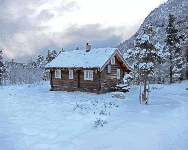 Norwegian cabin in snow painting by numbers.jpeg